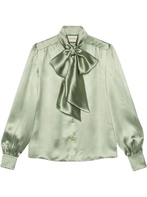 gucci green shirt women|Gucci green blouse.